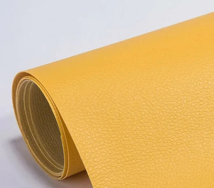 Quick self-adhesive leather patch for sofa repair, durable & easy to apply.