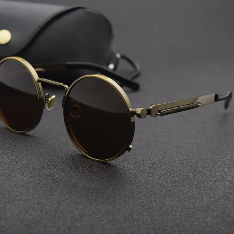 Round UV protection sunglasses for men and women. Classic design with a durable & lightweight aluminum alloy frame.
