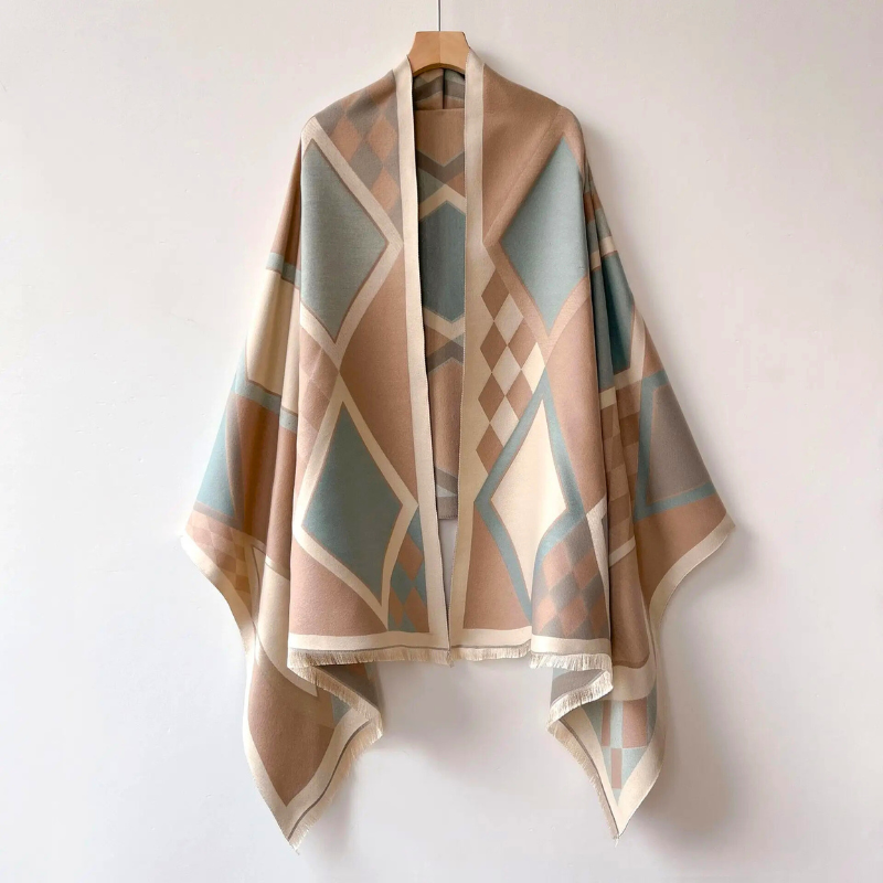 Luxurious women's cashmere blend winter shawl, an elegant and versatile warm accessory.