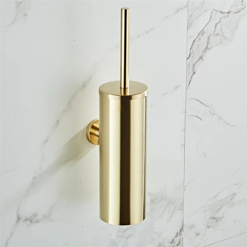 Premium wall-mounted toilet brush, rust-resistant stainless steel for a sleek, modern bathroom accessory collection.