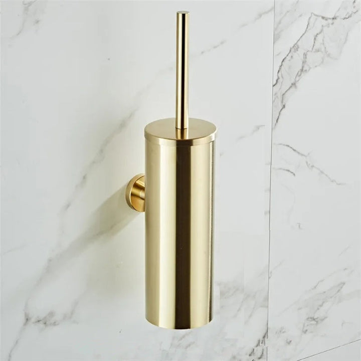Premium wall-mounted toilet brush, rust-resistant stainless steel for a sleek, modern bathroom accessory collection.