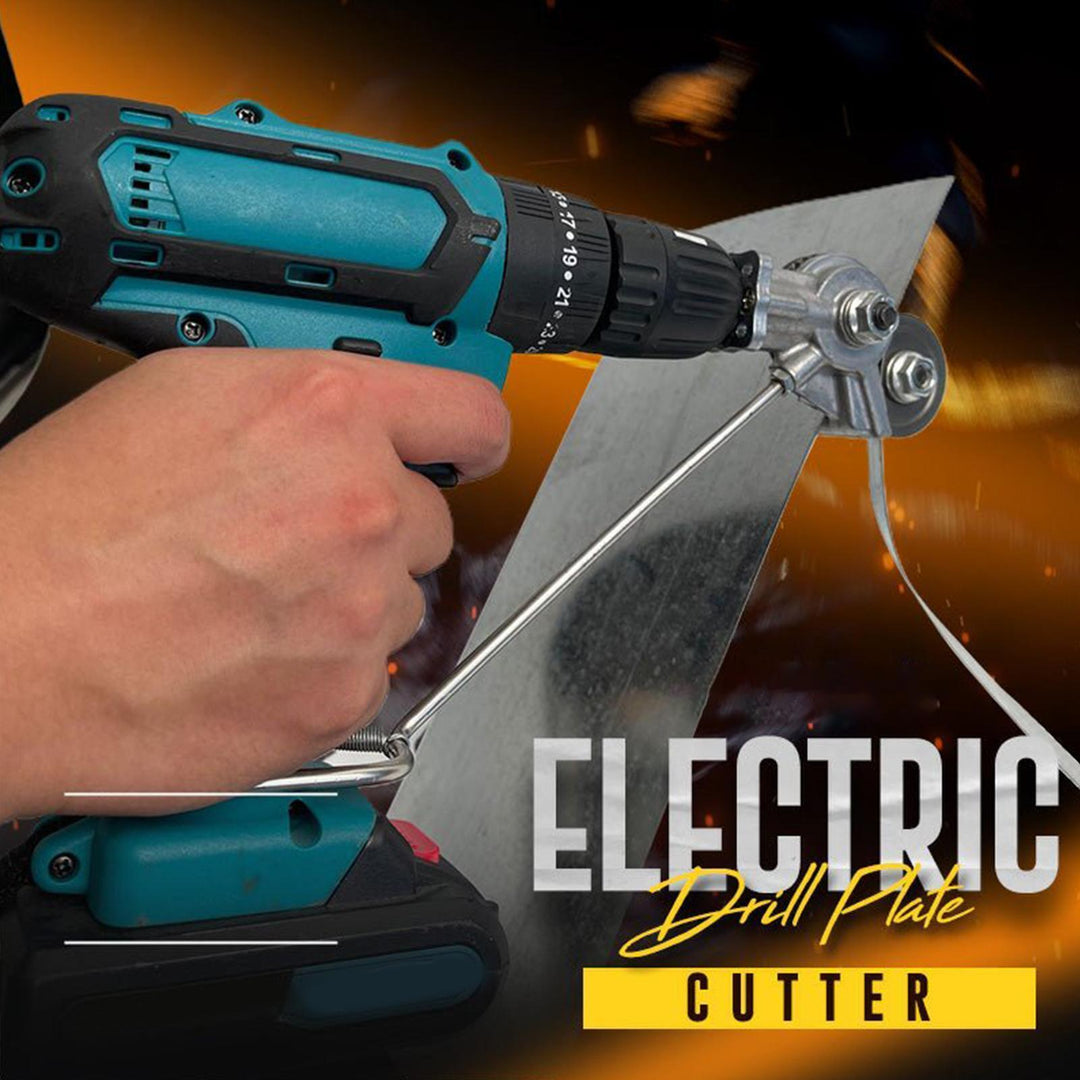 Efficient electric drill plate cutter for fast, precise sheet metal cutting. Essential metal fabrication tool.
