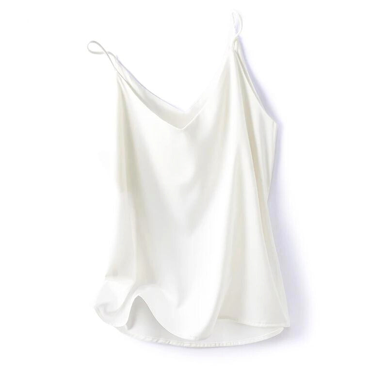 Smooth, silky women's cami top with delicate straps, an elegant and versatile addition to any outfit.