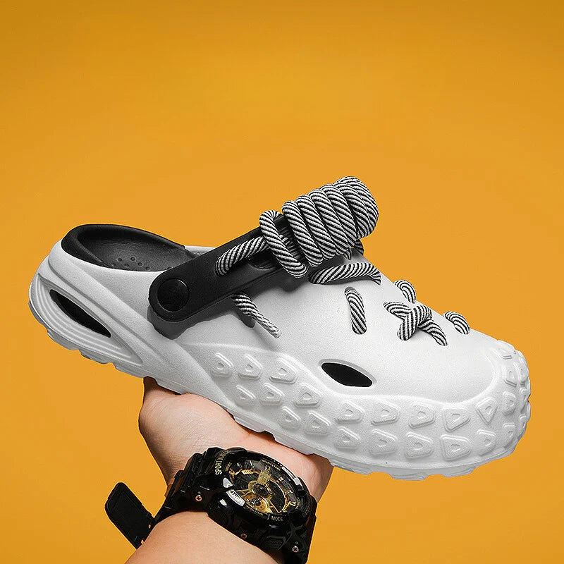 Summer men's casual footwear, lightweight and water-friendly clogs.