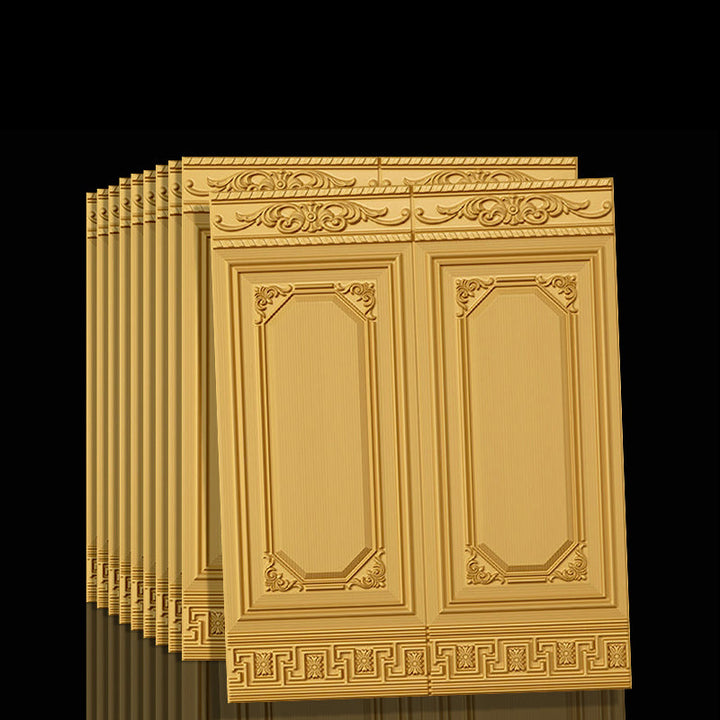 Premium 3D vinyl peel and stick panels, creating luxurious textured walls.