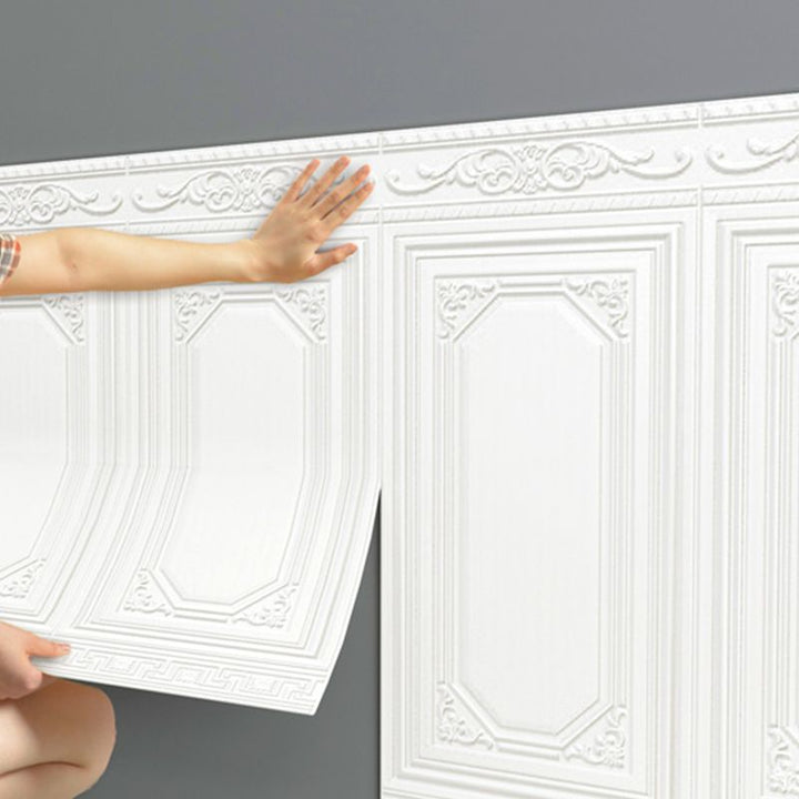 Decorative 3D peel & stick wall panels, water-resistant & easy to install.