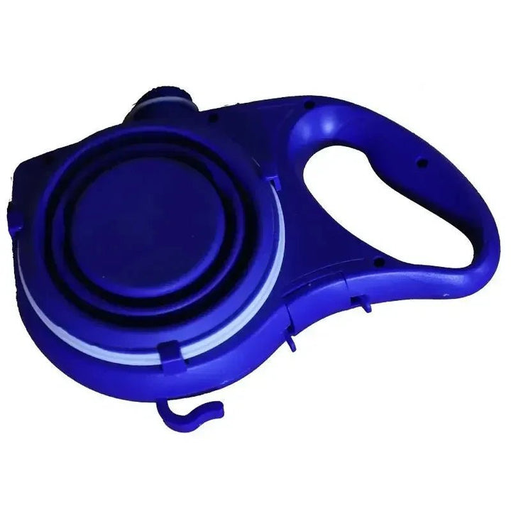 Convenient 4-in-1 pet leash for dog walking, includes hydration, waste bags, and comfortable grip