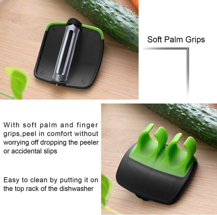 Versatile 4-piece ergonomic finger peeler set. Ideal kitchen tools for peeling various fruits & vegetables.