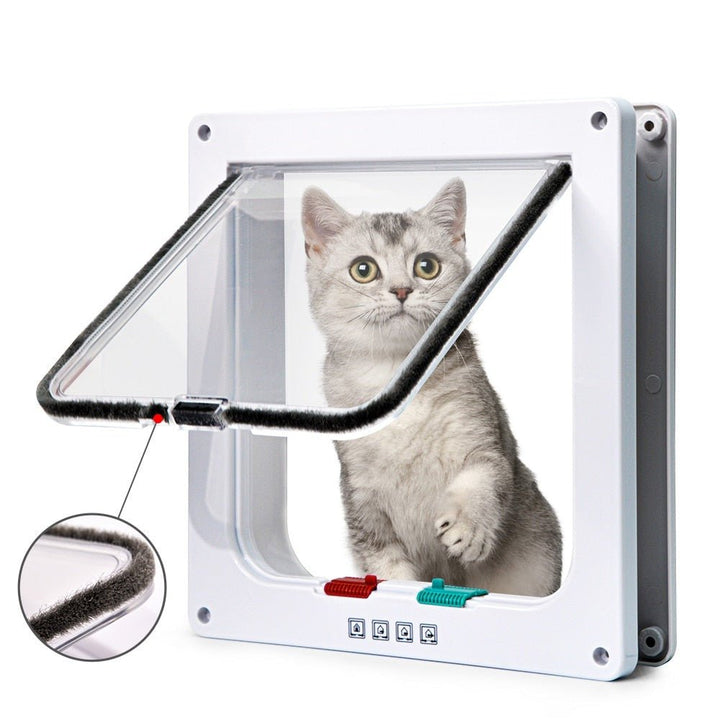 4-Way Locking Pet Flap Door for Cats & Small Dogs, secure animal access.