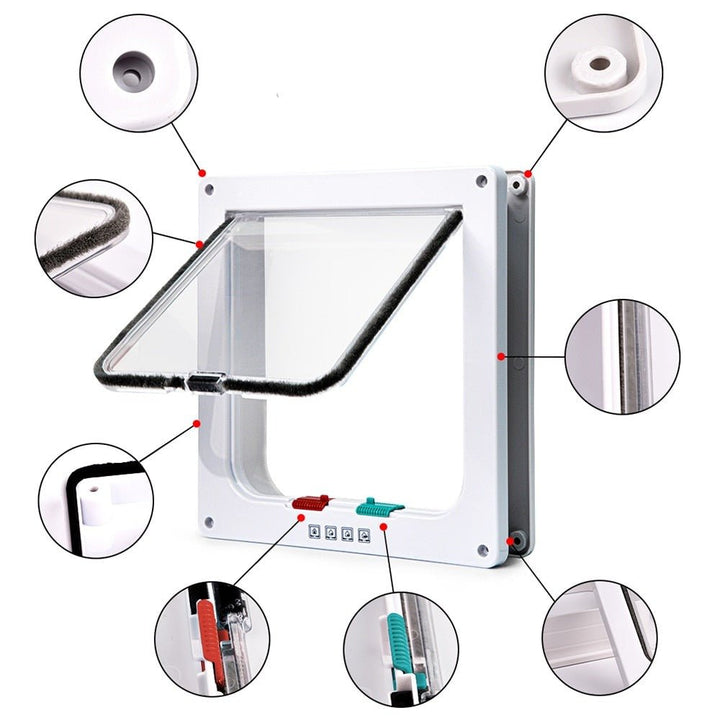 Pet supplies: Security lock pet flap door, convenient access for cats and small dogs.