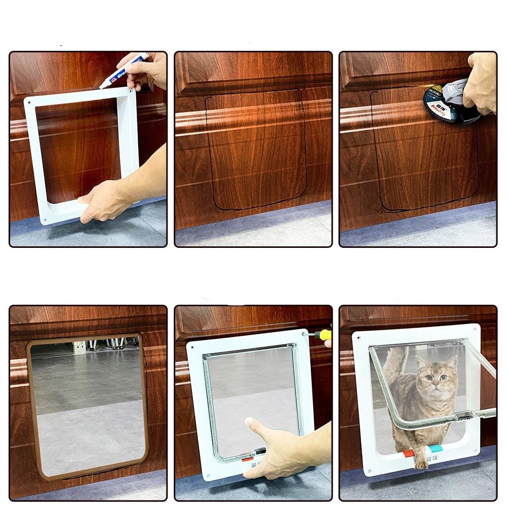 Pet access solution: 4-Way locking cat flap, perfect for small dogs too.