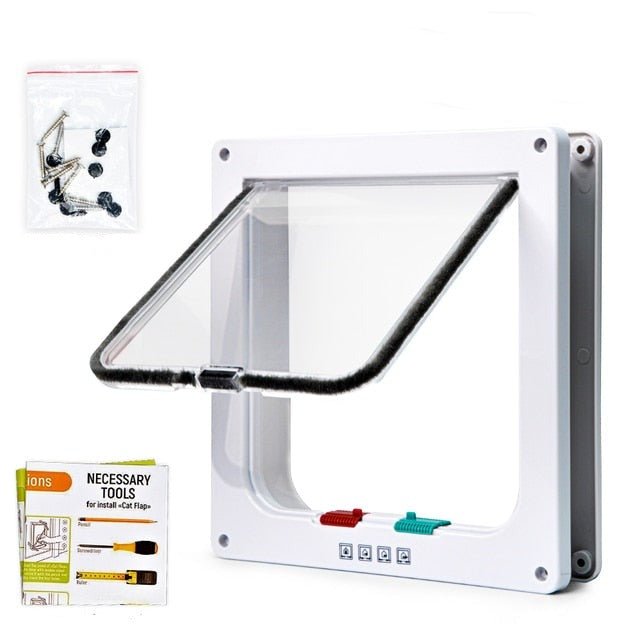 Modern pet door pet supplies with advanced 4-way security lock feature.
