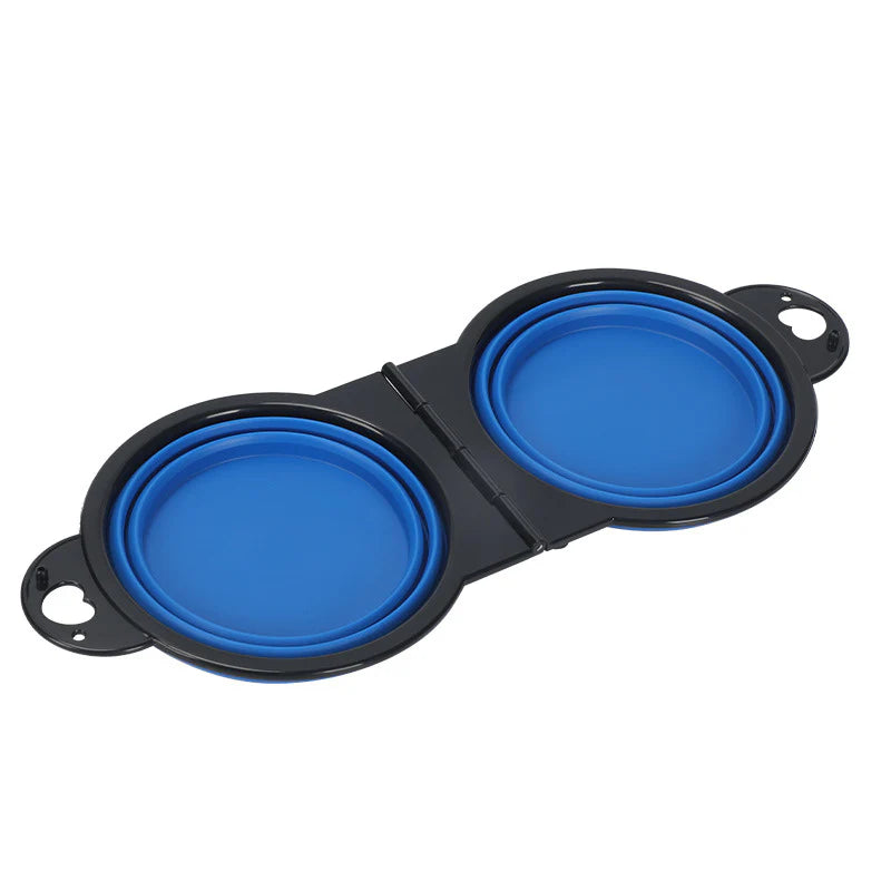 Collapsible Adjustable Double Pet Feeding Bowl