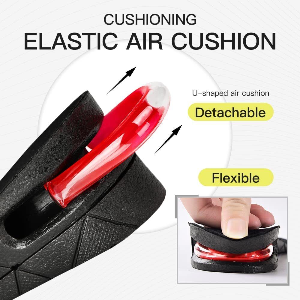 Invisible unisex height increase insoles. Adjustable heel lift shoe inserts for added comfort.