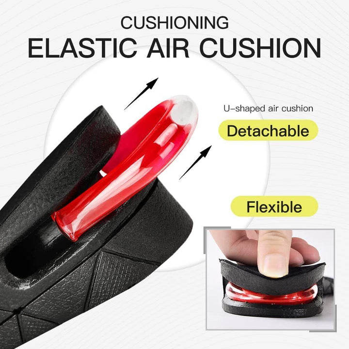 Invisible unisex height increase insoles. Adjustable heel lift shoe inserts for added comfort.