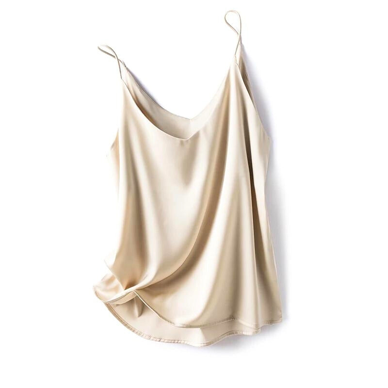 Chic women's silky camisole top, great for an elegant evening look or a fashionable casual layer.
