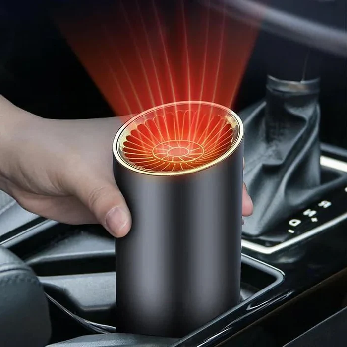 360° rotatable car heater & defroster for fast heating & cooling. Plugs into 12V, perfect for windshield defogging.