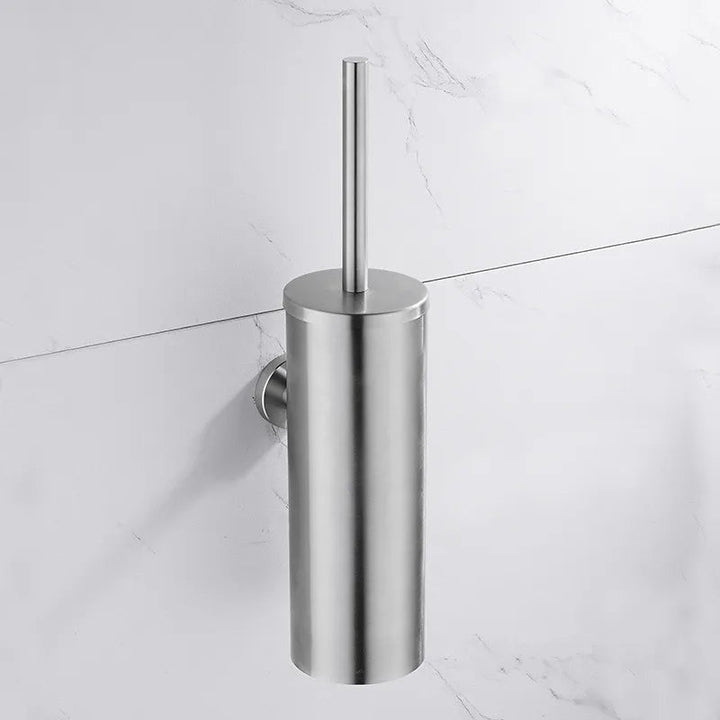 Hygienic wall-mounted toilet brush in stainless steel, designed for modern bathrooms. Easy to clean & rust-proof.
