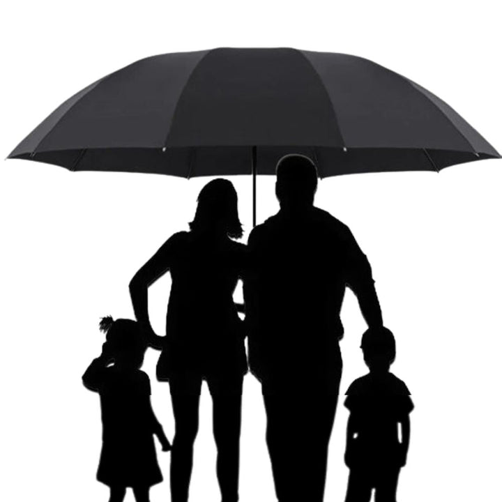Durable super large folding umbrella, windproof for reliable all-weather family protection.