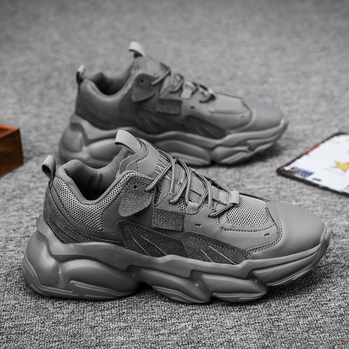 Alpine white men's chunky sneakers. Bold fashion, comfortable walking shoes & modern streetwear for men.