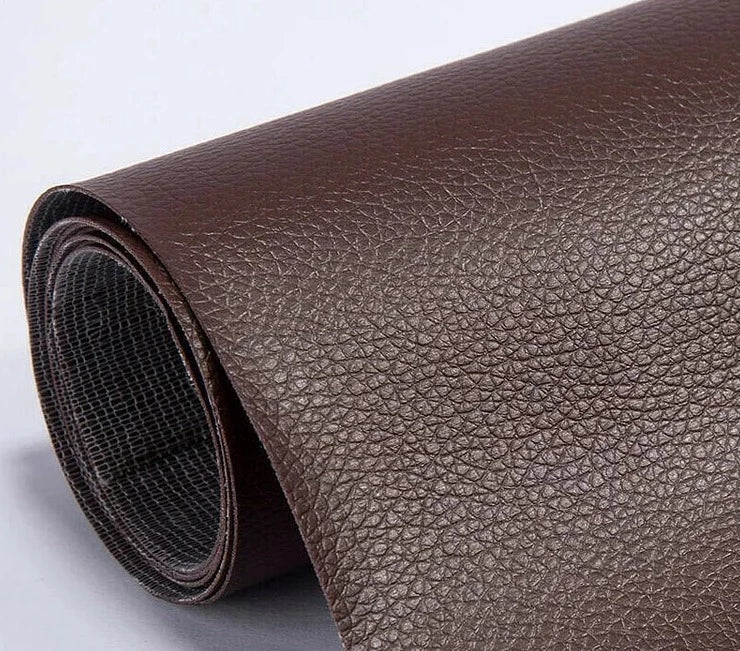 Durable self-adhesive leather & vinyl repair patch tape for furniture.