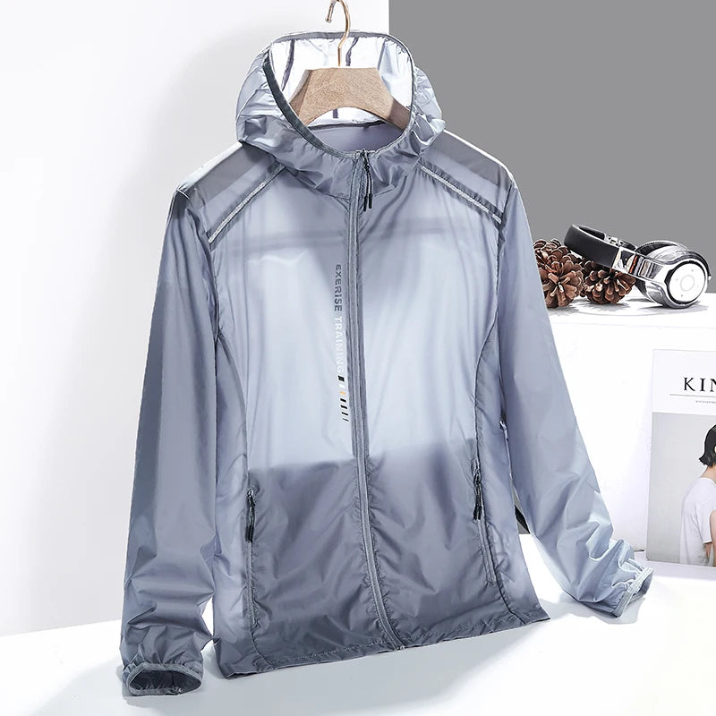 Lightweight men's fishing windbreaker jacket, quick-dry & windproof for all weather conditions.