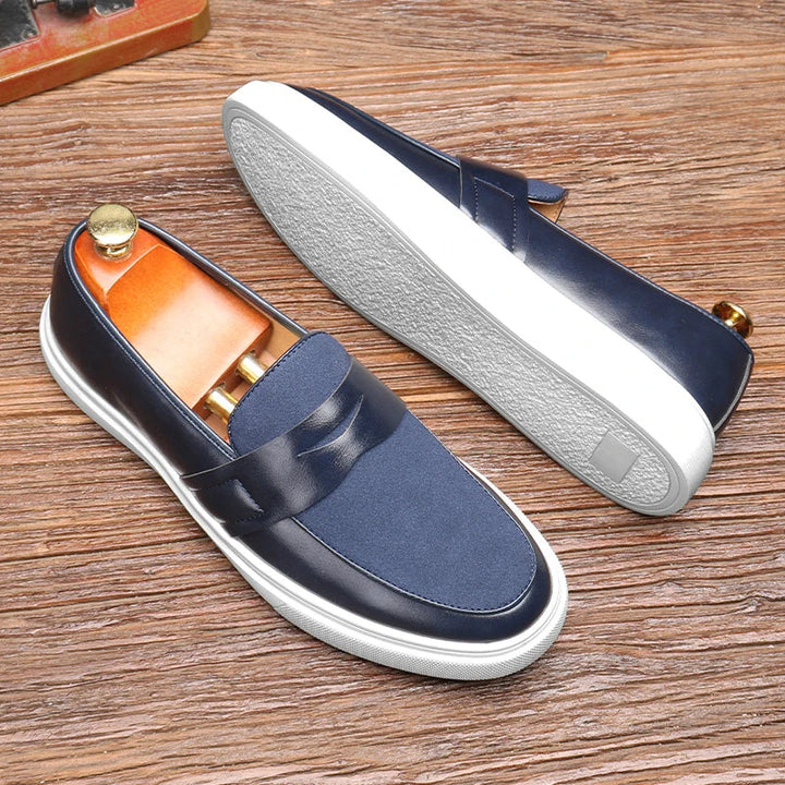 Front view of Men's Kensington classic slip-on loafers. A staple for mens dress shoes & casual fashion.