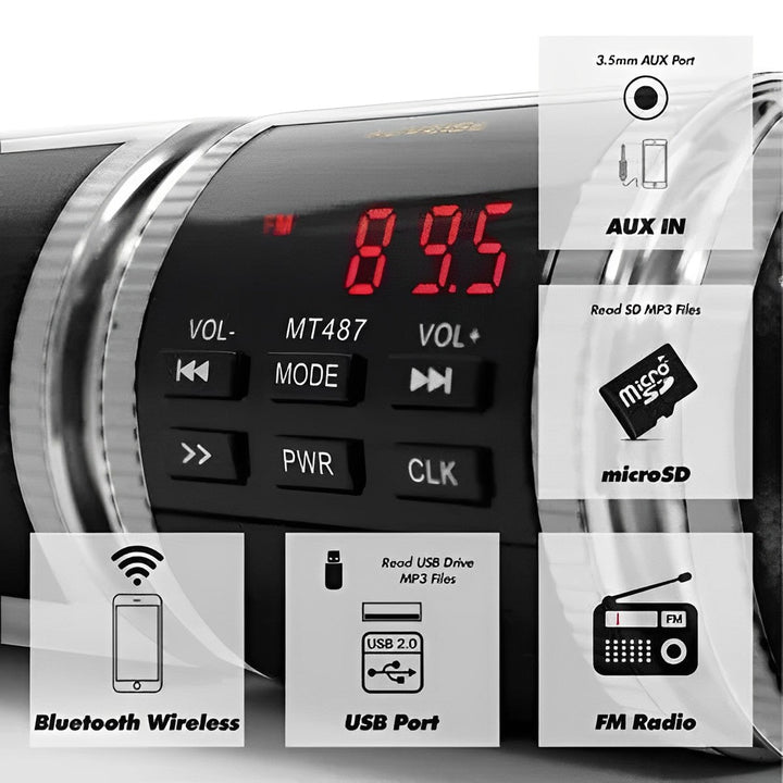 Versatile wireless Bluetooth speakers for motorcycles & ATVs. Enjoy enhanced outdoor audio on every adventure.