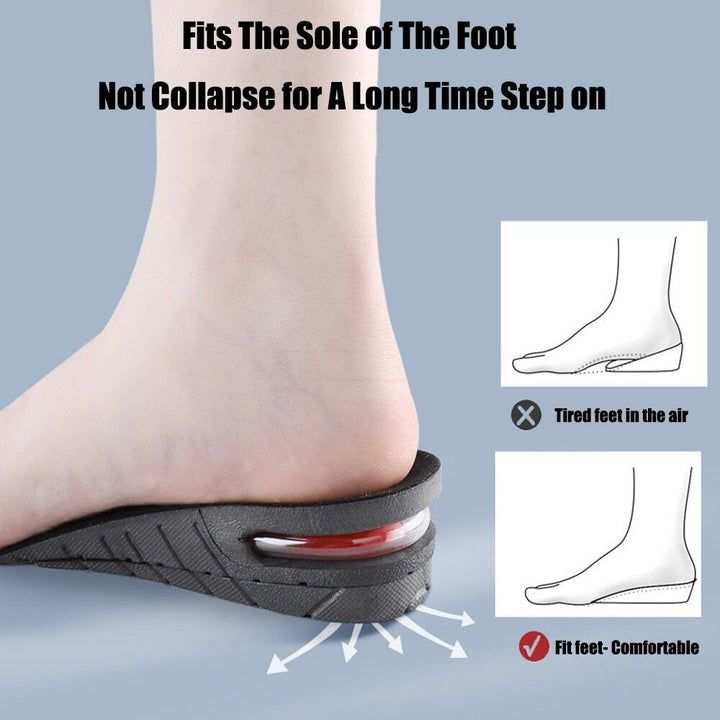 Comfortable unisex height increase shoe inserts. Get taller instantly with invisible heel lifts.