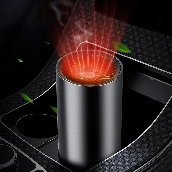 Portable 12V car heater & cooler, a versatile vehicle accessory. Quickly defrosts windshields & warms interiors.