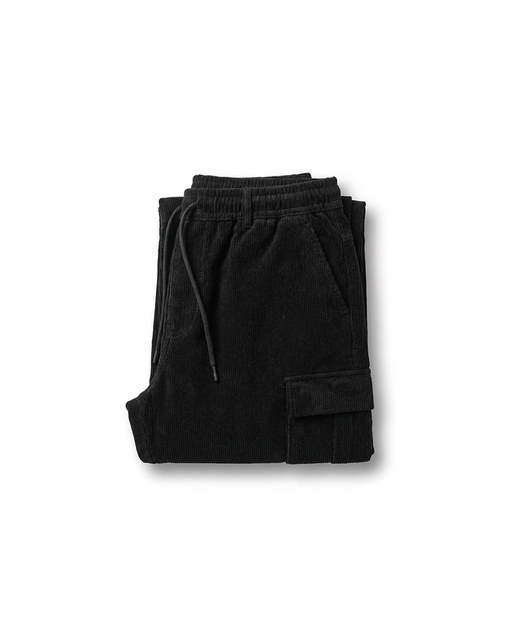 Men's ultra-soft cargo sweats in charcoal, relaxed fit with FlexFit waist for ultimate comfort & style.