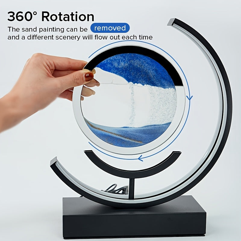 Creative LED hourglass lamp, a unique flowing sand art desk decor & ambient light.