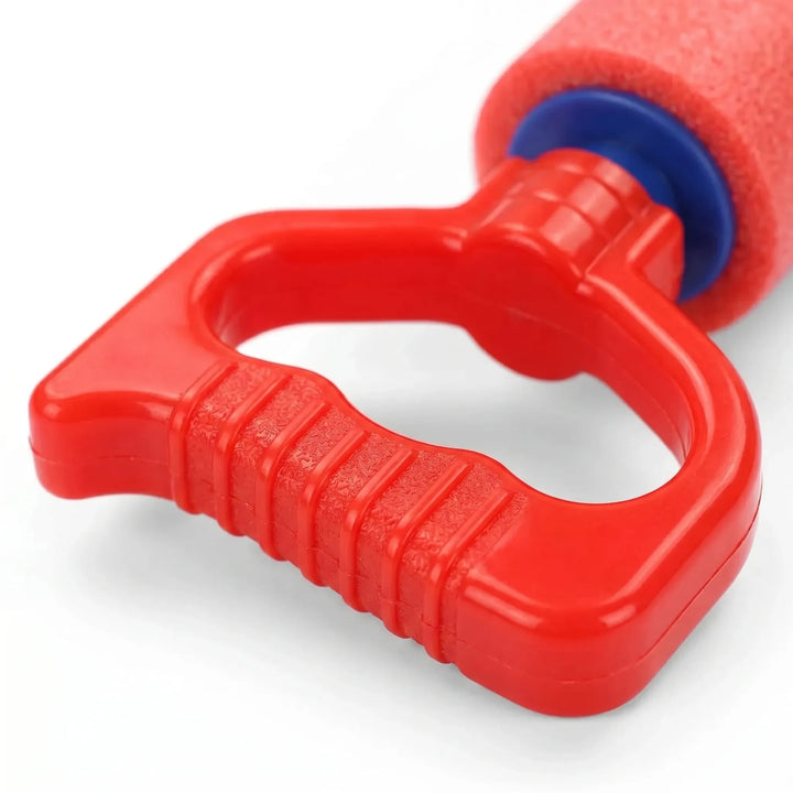 Close-up of a vibrant soft foam water blaster toy, designed for easy grip & powerful streams for kids' water play.