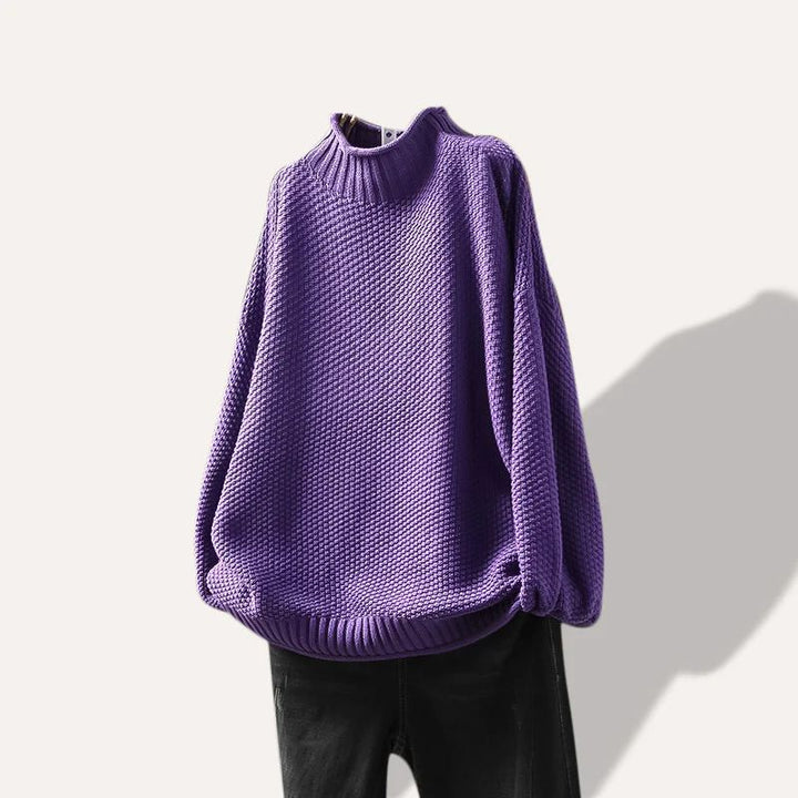 Versatile women's crewneck pullover sweater for stylish casual wear in fall & winter.