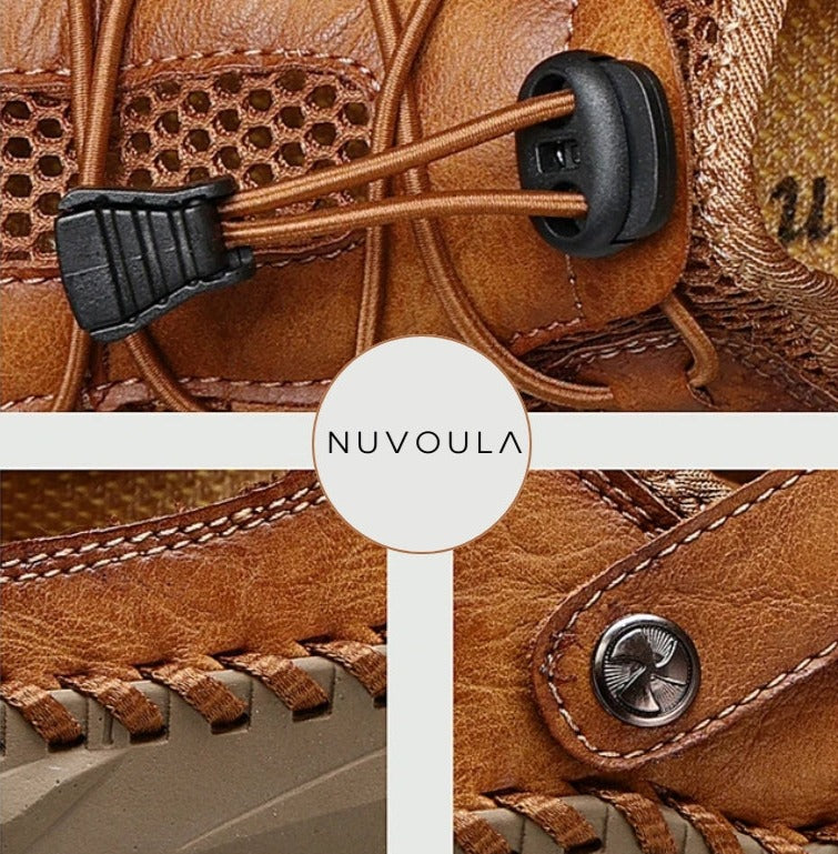 Durable men's hybrid comfort sandals, featuring adjustable straps and cushioned footbed for all-day trail walking.