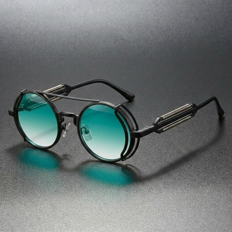 Vintage style Spectre polarized sunglasses for unisex. Features unique mecha accents & durable metal frame eyewear.