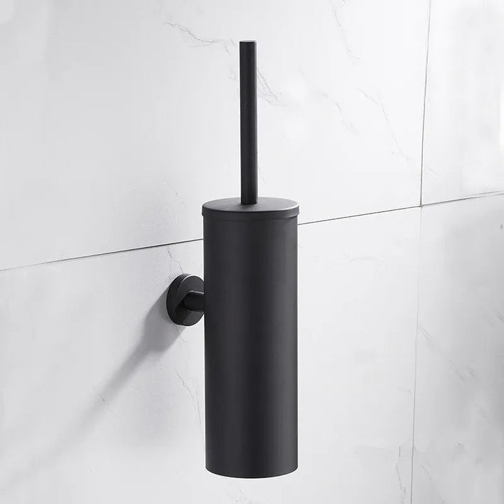 Elegant wall-mounted toilet brush, a sleek addition to modern bathroom home decor. Stainless steel & rust-resistant.