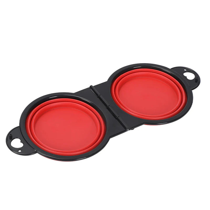 Collapsible Adjustable Double Pet Feeding Bowl