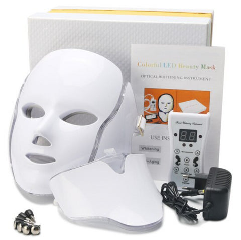 Anti-aging LED light therapy mask. 7 colors target wrinkles, boost collagen & rejuvenate skin at home.
