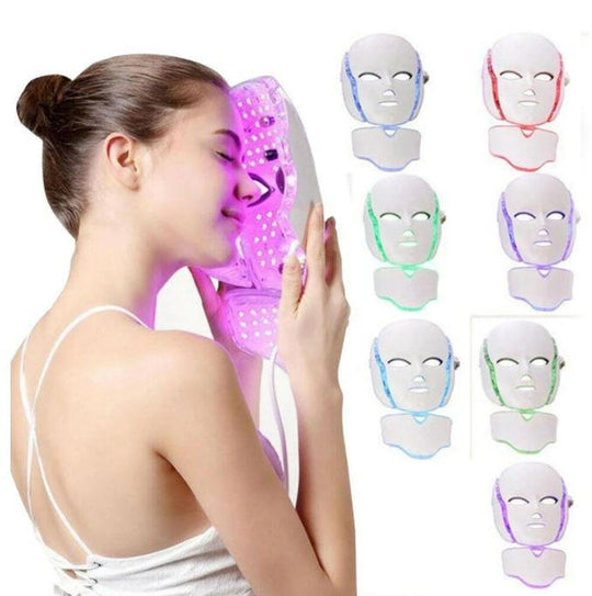 Advanced 7-color LED light therapy mask for comprehensive skin rejuvenation. Multi-spectrum anti-aging.