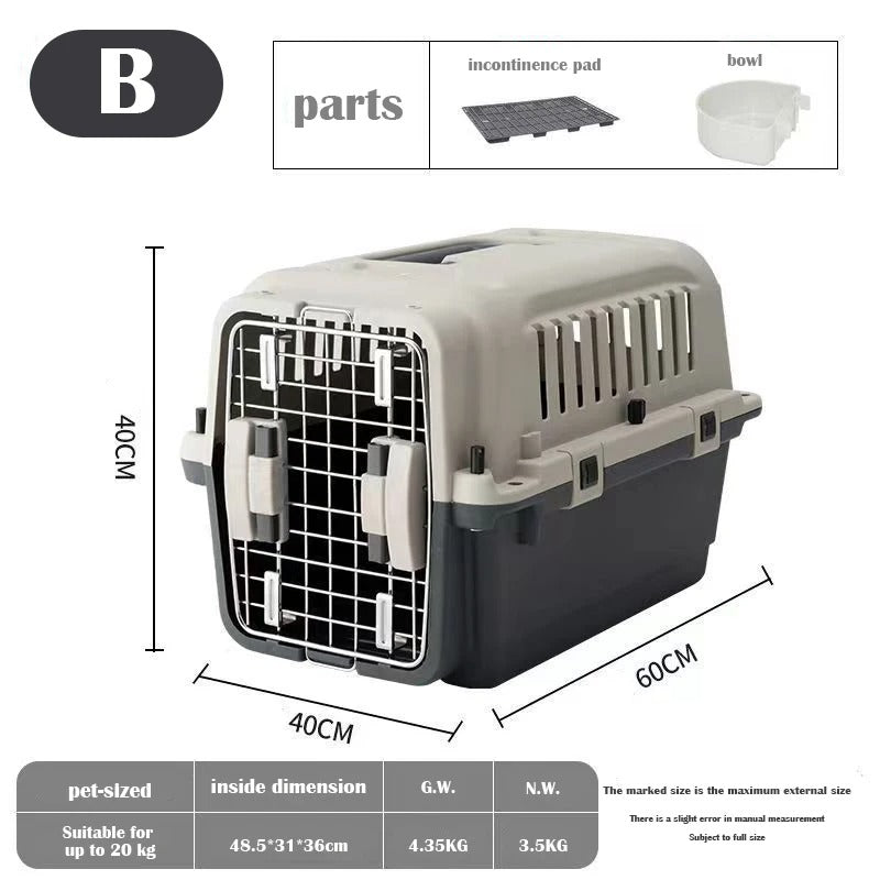 Large Dog Airline Approved Travel Crate, Pet Carrier