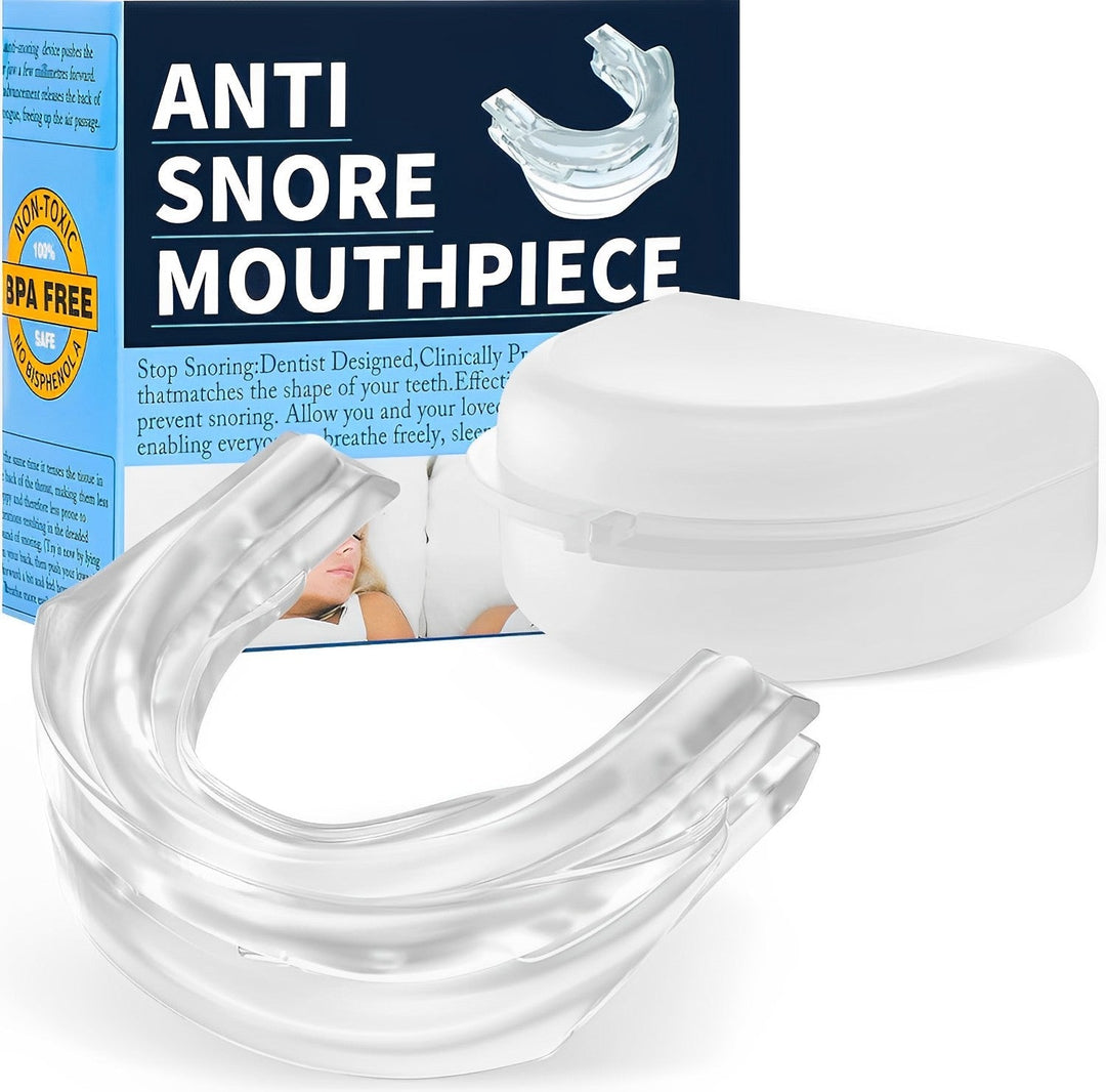 Custom-fit snore stopper mouth guard for sleep apnea. Effective medical device for uninterrupted sleep aid.