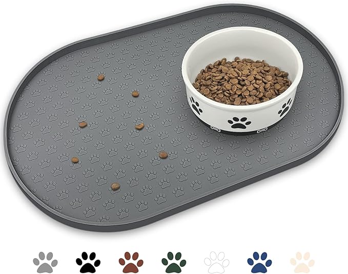 Pet Feeding Mat with Non-Slip Surface & Spill Protection
