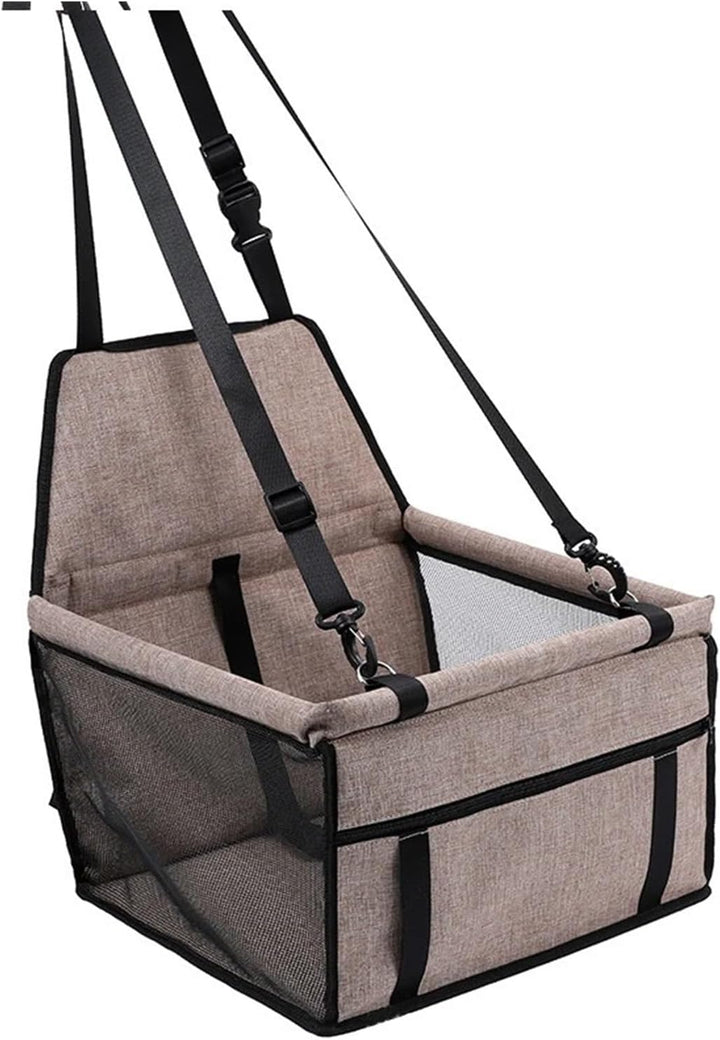 Dog Folding Car Seat - Waterproof Pet Booster with Safety Belt