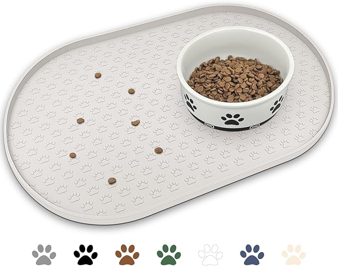 Pet Feeding Mat with Non-Slip Surface & Spill Protection