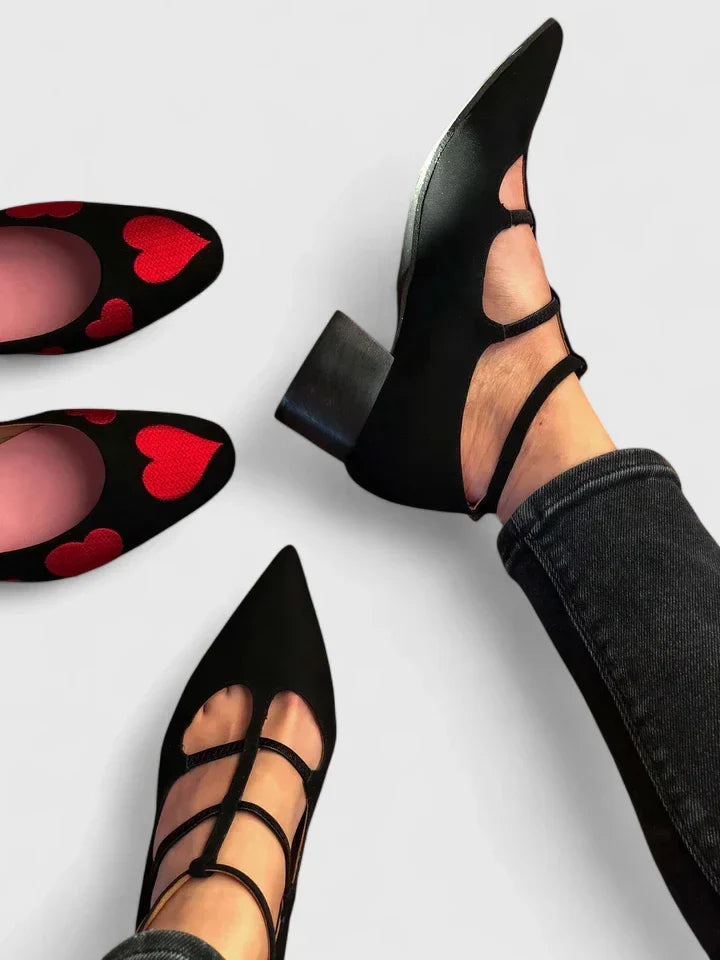 Versatile women's supportive block heels, 1.6-inch, perfect for dress or work with comfort.