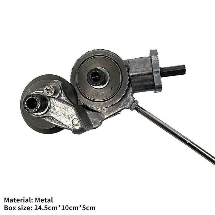 Compact metal cutting drill attachment. Essential accessory for any electric drill, enhancing sheet metal work.