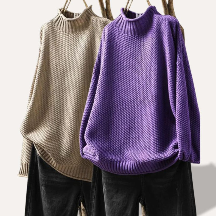 Essential women's fall/winter crewneck sweater, a soft, stylish & cozy pullover for comfort.