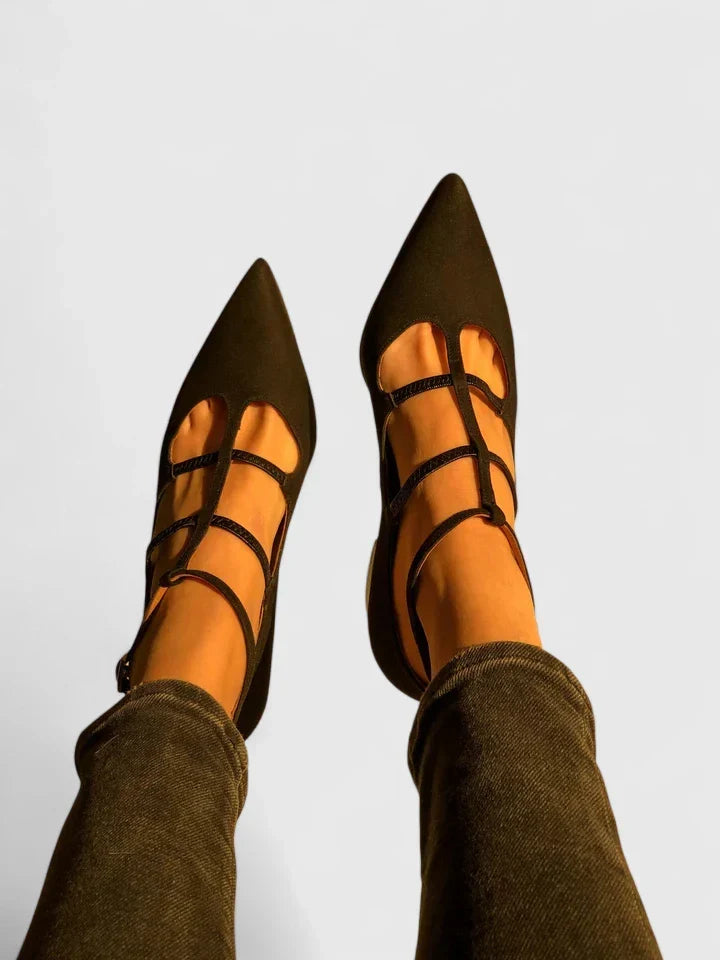 Elegant women's heels with orthopedic support and a comfortable 1.6-inch block heel.
