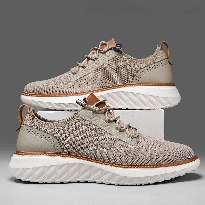 Blue Men's Kingsley knit sneakers, breathable & flexible, perfect for athletic casual style.